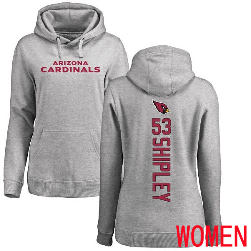 Arizona Cardinals Ash Women A.Q. Shipley Backer NFL Football #53 Pullover Hoodie Sweatshirts